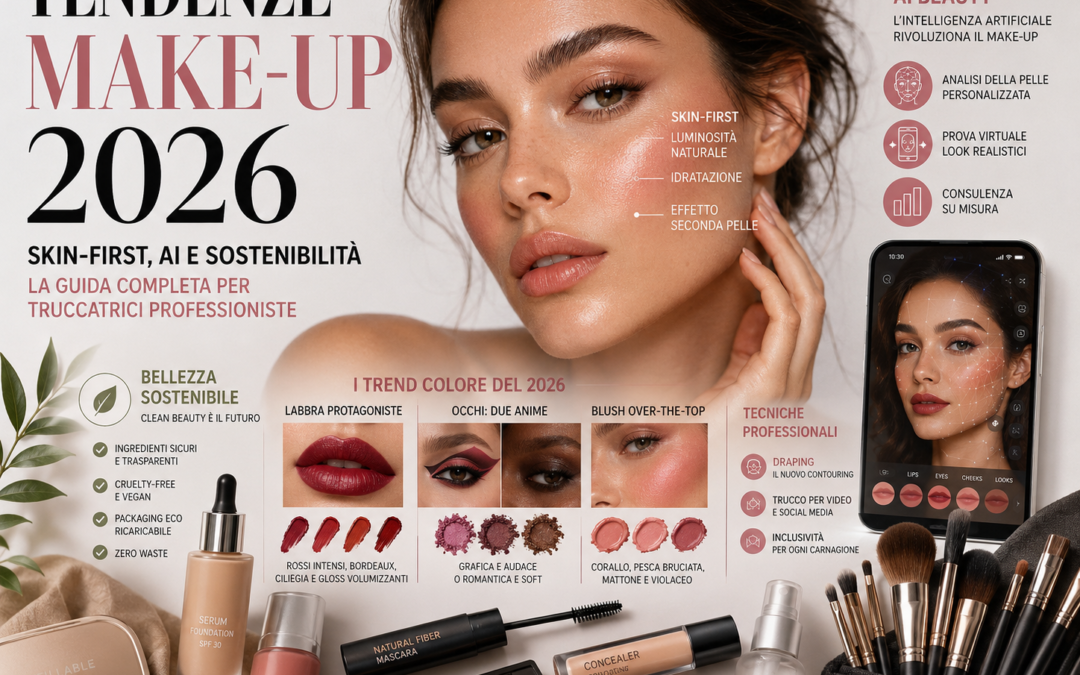 Tecniche Professionali per Makeup Artist Nel 2026 essere una truccatrice professionista significa possedere competenze tecniche avanzate e una formazione costante. Tra le tecniche più richieste troviamo il draping, un’evoluzione del contouring tradizionale che utilizza il blush per scolpire il viso in modo naturale e armonioso. Un’altra competenza essenziale riguarda il trucco per video e social media. Le fotocamere ad alta definizione e i contenuti pubblicati su piattaforme digitali richiedono una perfetta gestione di texture, colori e luminosità. Un make-up efficace deve apparire impeccabile sia dal vivo che davanti all’obiettivo. Grande attenzione viene riservata anche al trucco inclusivo. Le professioniste devono conoscere le caratteristiche delle diverse carnagioni e dei vari sottotoni per offrire risultati personalizzati. La formazione continua rappresenta quindi la chiave per affrontare con successo un settore beauty in continua evoluzione e sempre più orientato alla qualità.